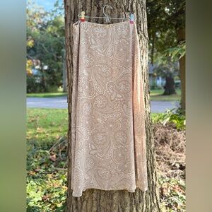Vintage Express Champagne International A-Line Skirt with Paisley Design